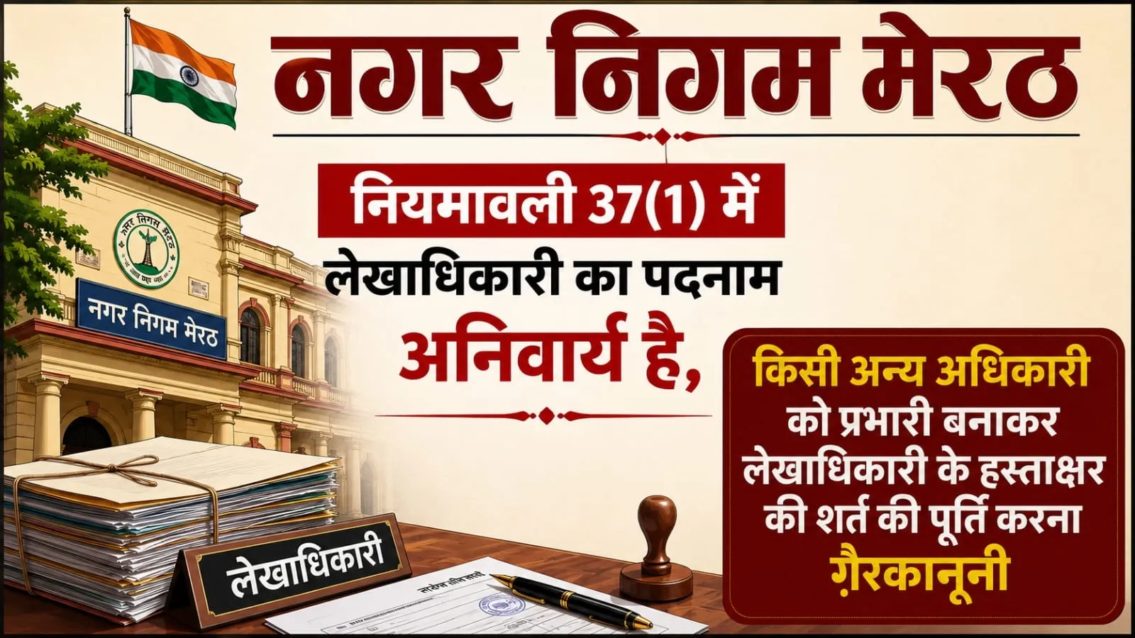 अन्य अधिकारी को प्रभारी बनाकर लेखाधिकारी के हस्ताक्षर की शर्त की पूर्ति करना ग़ैरक़ानूनी